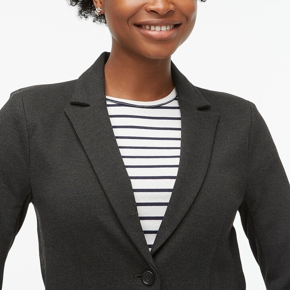 J. Crew Ponte Work Blazer in Charcoal - Picture 3 of 11